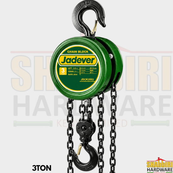 JADEVER 3 Ton Chain Pulley Block – Manual Chain Block Hoist 3000kg | Shabbiri Hardware Kenya