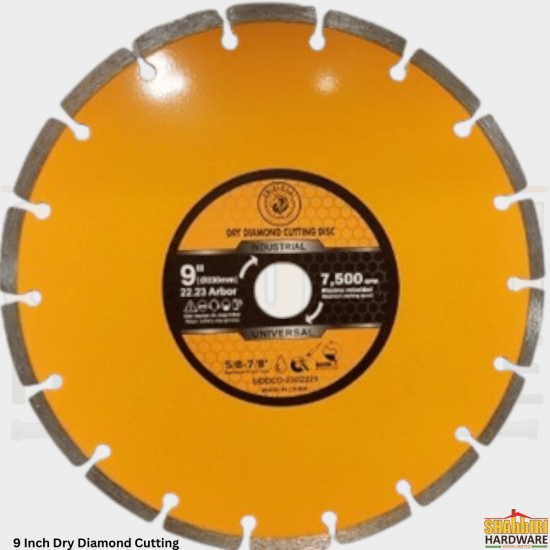 9 Inch Dry Diamond Cutting Disc (230mm) – Heavy-Duty Blade for Concrete, Granite, Tiles & Stone