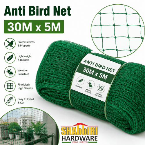 Green Anti Bird Net 30M x 5M – Heavy Duty Bird Protection Netting in Kenya | Shabbiri Hardware