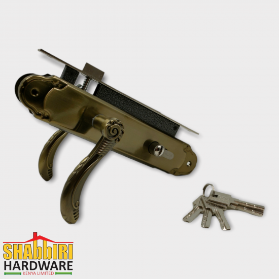 GJS CYLINDER LOCK JS85007-007 ANTIQUE BRASS BIG