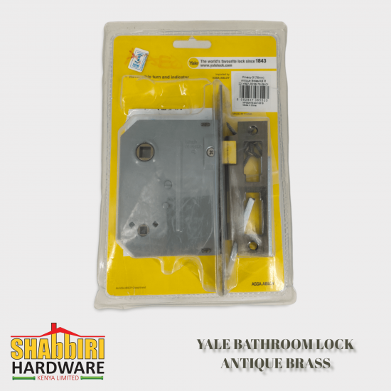 YALE BATHROOM LOCK ANTIQUE BRASS HANDLE