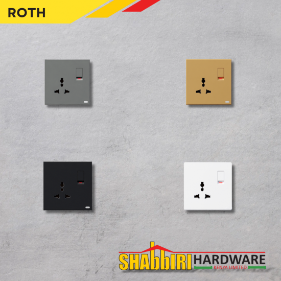 MODERN SINGLE SOCKET MULTI SWITCH - GUN GREY MODERN SINGLE SOCKET MULTI SWITCH - GUN GREY
