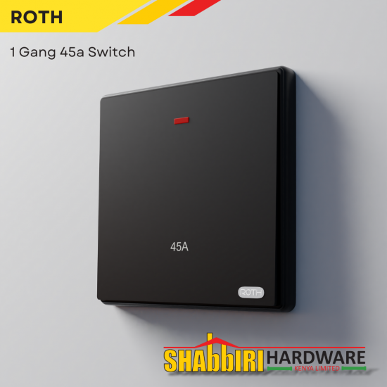 MODERN WATER HEATER SWITCH - BLACK 45A