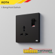 MODERN SINGLE SOCKET MULTI SWITCH - BLACK