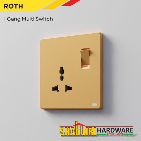 MODERN SINGLE SOCKET MULTI SWITCH - GOLD MODERN SINGLE SOCKET MULTI SWITCH - GOLD