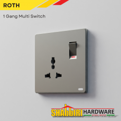 MODERN SINGLE SOCKET MULTI SWITCH - GUN GREY MODERN SINGLE SOCKET MULTI SWITCH - GUN GREY