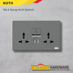 MODERN TWIN SOCKET WITH USB - GREY