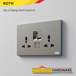 MODERN TWIN SOCKET WITH USB - GREY