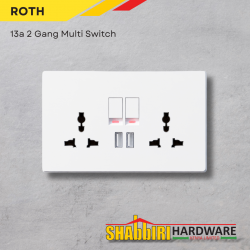 MODERN TWIN SOCKET WITH USB - WHITE