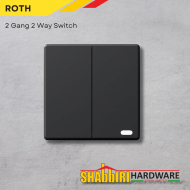 MODERN 2 GANG 2 WAY SWITCH - BLACK
