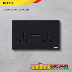 MODERN TWIN SOCKET - BLACK