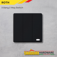 MODERN 3 GANG 2 WAY SWITCH - BLACK