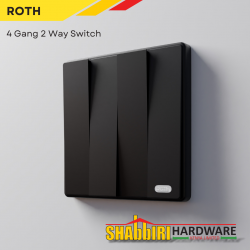 MODERN 4 GANG 2 WAY SWITCH - BLACK MODERN 4 GANG 2 WAY SWITCH - BLACK
