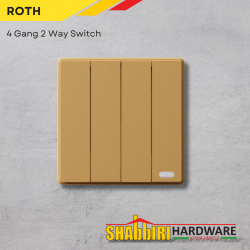 MODERN 4 GANG 2 WAY SWITCH - GOLD MODERN 4 GANG 2 WAY SWITCH - GOLD