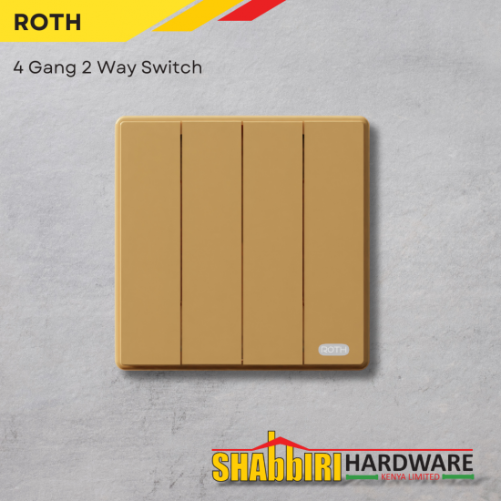 MODERN 4 GANG 2 WAY SWITCH - GOLD MODERN 4 GANG 2 WAY SWITCH - GOLD