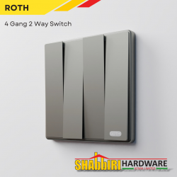 MODERN 4 GANG 2 WAY SWITCH - GUN GREY MODERN 4 GANG 2 WAY SWITCH - GUN GREY