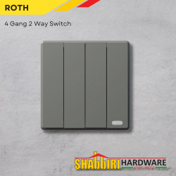 MODERN 4 GANG 2 WAY SWITCH - GUN GREY MODERN 4 GANG 2 WAY SWITCH - GUN GREY