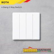 MODERN 4 GANG 2 WAY SWITCH - WHITE