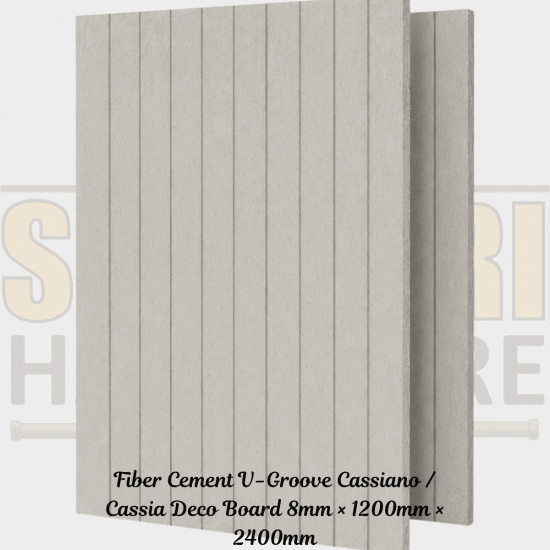 Fiber Cement  V-Groove Cassiano / Cassia Deco Board 8mm × 1200mm × 2400mm In Kenya