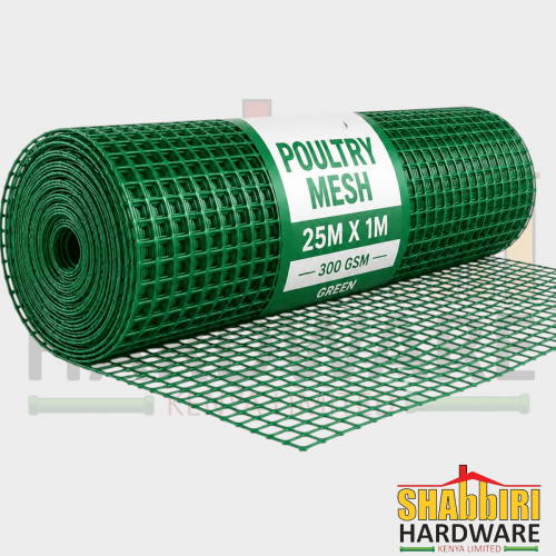 Green Plastic Poultry Mesh 300 GSM – 25m x 1m | Heavy Duty Chicken Mesh, Garden Fence & Animal Enclosure Net in Nairobi Kenya