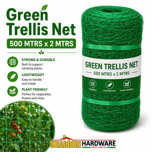 Green Trellis Net 500m x 2m – 20cm x 20cm Plant Support Net for Farming Kenya