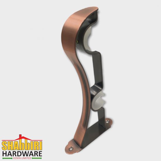 CURTAIN ROD BRACKET DOUBLE WITH PLASTIC HOLDER ANTIQUE COPPER CURTAIN ROD BRACKET DOUBLE WITH PLASTIC HOLDER ANTIQUE COPPER