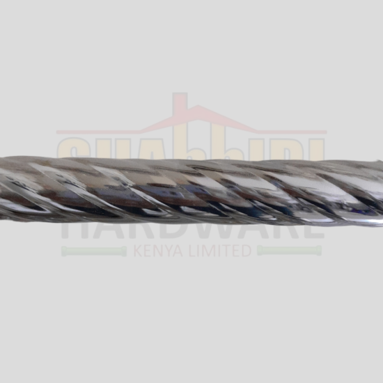 CURTAIN ROD TWISTED SILVER 28MM 5.8MTRS LENGTH