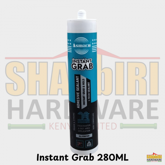 Asmaco Instant Grab Adhesive Sealant 280ml – Instant Grab & Hold, Underwater & Wet Area Adhesive in Kenya