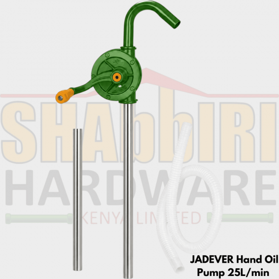 JADEVER Hand Oil Pump 25L/min – Manual Oil Drum Transfer Pump | Shabbiri Hardware Kenya