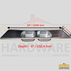 KITCHEN SINK Double Bowl Double Drain - HD