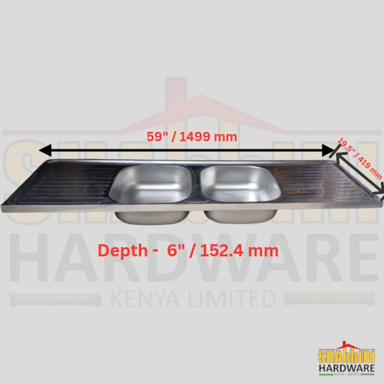 KITCHEN SINK Double Bowl Double Drain 