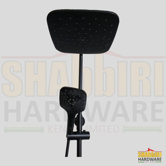 leomix shower mixer black - head and hand shower.