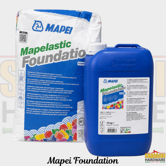Mapei Mapelastic Foundation Waterproofing Membrane 32kg Kit (Comp A 22kg + Comp B 10kg) — Cementitious Waterproofing