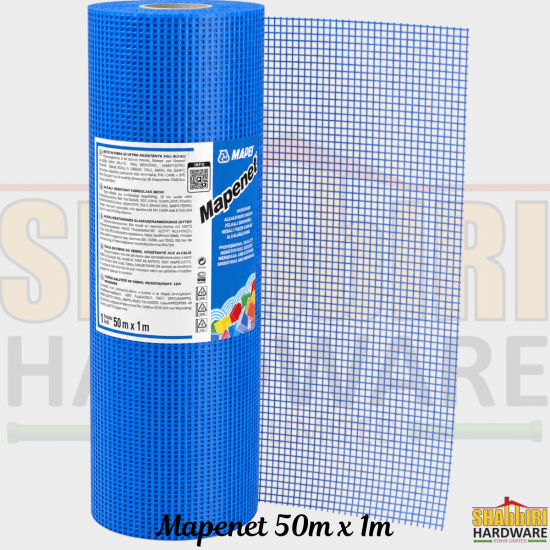 Mapei Mapenet 150 Alkali-Resistant Fibreglass Mesh — 150 g/m² (50m x 1m Roll)