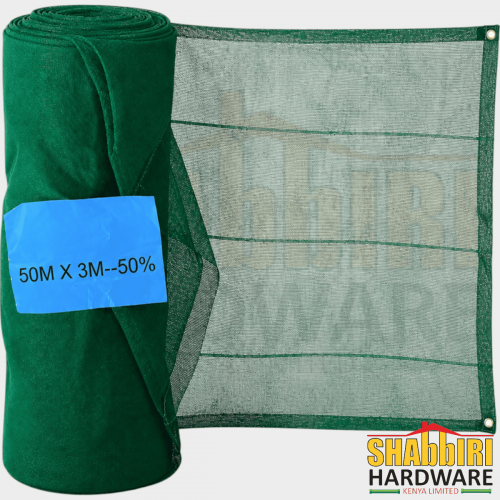 Green Construction Safety Net 50% – 50m x 3m | Building Site Mesh Net, Dust Control & Shade Net in Nairobi Kenya