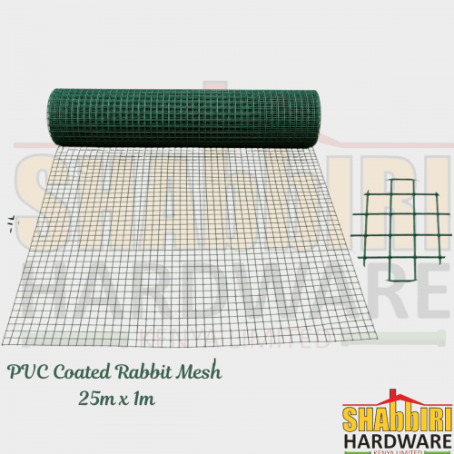 PVC Coated Rabbit Mesh Green 25m x 1m | Rabbit Cage Mesh, Garden Fence & Animal Enclosure Wire Mesh in Nairobi Kenya