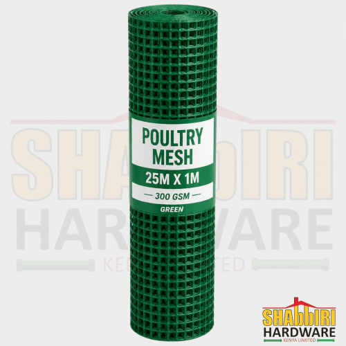 Green Plastic Poultry Mesh 300 GSM – 25m x 1m | Heavy Duty Chicken Mesh, Garden Fence & Animal Enclosure Net in Nairobi Kenya