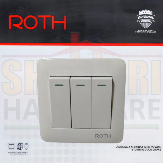 3 GANG 1 WAY SWITCH ROTH