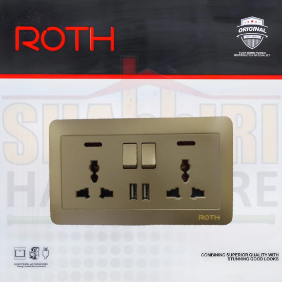 TWIN SOCKET WITH USB ROTH
