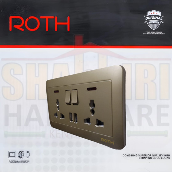 TWIN SOCKET WITH USB ROTH
