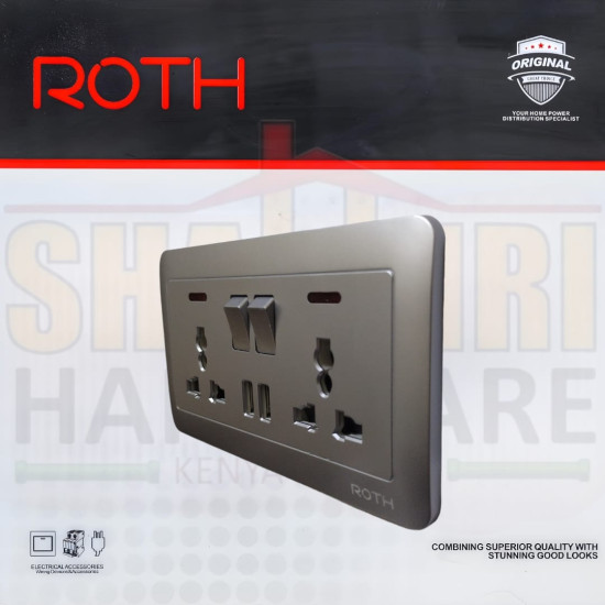 TWIN SOCKET WITH USB ROTH