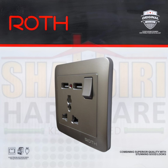 SINGLE SOCKET WITH USB UNIVERSAL ROTH