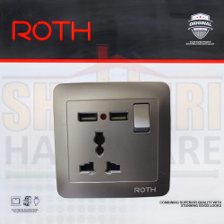 SINGLE SOCKET WITH USB UNIVERSAL ROTH