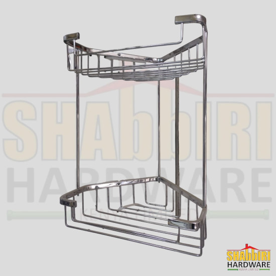 CORNER BATHROOM SHELF SILVER