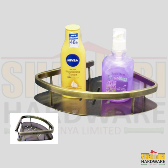 SINGLE CORNER SHELF - ANTIQUE BRASS