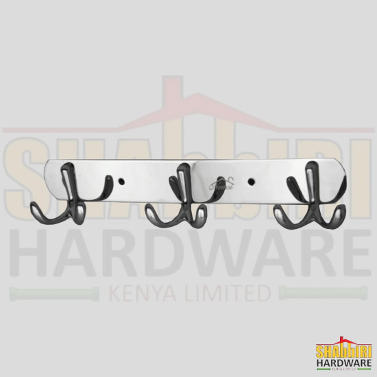 COAT HOOK 3 HOOKS DOUBLE SIDED MIRROR