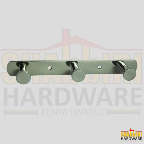 COAT HOOK ROUND BASE 3 HOOKS (SS304)