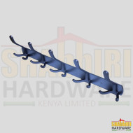 COAT HOOK  (HD) GUN GREY - 10 HOOKS