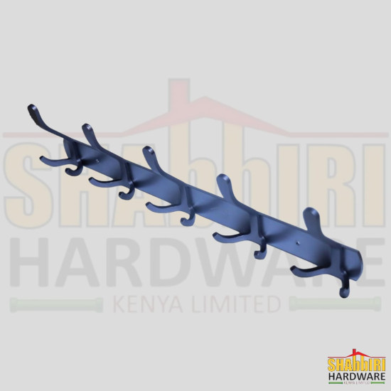 COAT HOOK  (HD) GUN GREY - 10 HOOKS