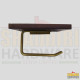 TOWEL/NAPKIN HOLDER - WOODEN BROWN & GOLD